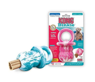 Hračka Kong guma Puppy Cumeľ ružový/modrý