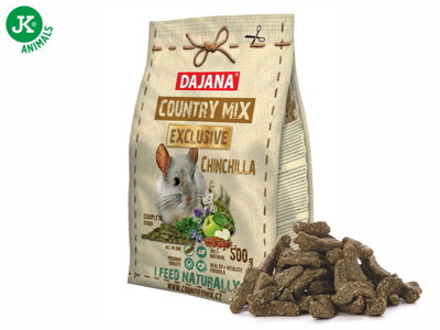 Dajana - COUNTRY MIX EXCLUSIVE, činčila 500 g / 1000 g, krmivo pre činčily