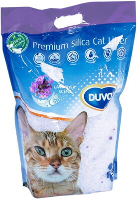 Podstielka DUVO+ pre mačky Premium silikátová levanduľa 5 L