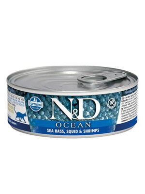 Farmina N&D cat OCEAN tuna, squid & shrimp konzerva 80 g