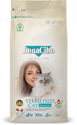BonaCibo Adult Cat Sterilised with Salmon