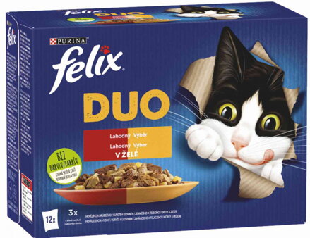 FELIX Fantastic DUO 12x85g - kura,obl/hov,hyd/mor,peč/jahň,teľ v žel