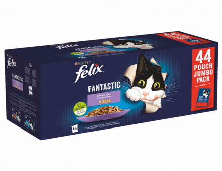 FELIX Fantastic 44 x 85 g - hovädzie/ kura/ losos/ tuniak v želé