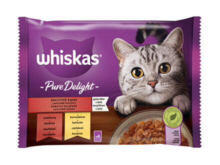 WHISKAS kapsička Pure Delight lahodné kúsky v želé 4x85g