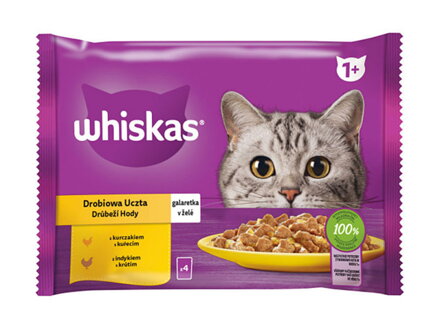 WHISKAS kapsička hydinový výber v želé 4x85g