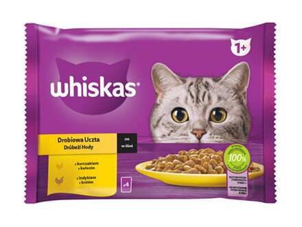 WHISKAS kapsička hydinový výber v šťave 4x85g