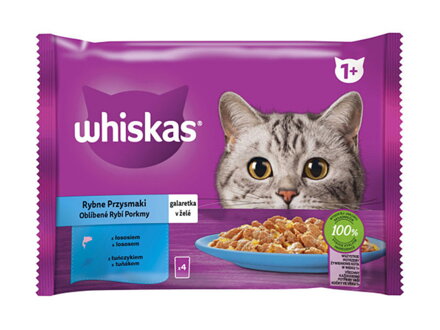 WHISKAS kapsička rybací výber v želé 4x85g