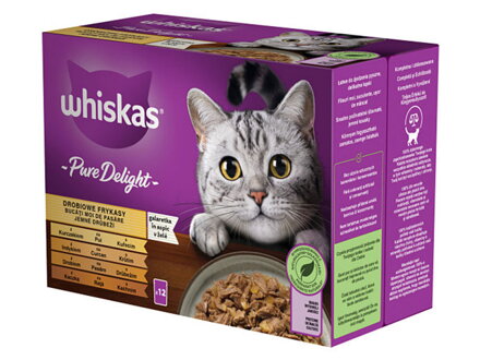 WHISKAS kapsička Pure delight hydinový výber v želé 12x85g