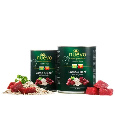 NUEVO dog Senior Lamb & Oat Flakes - konzerva