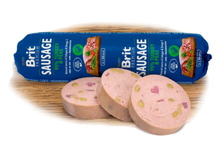 Saláma BRIT dog Turkey & Pea 800 g