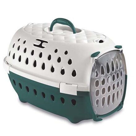 STEFANPLAST Gulliver Travel Chic tmavo zelená/ biela prepravka 50 x 34,5 x 32 cm