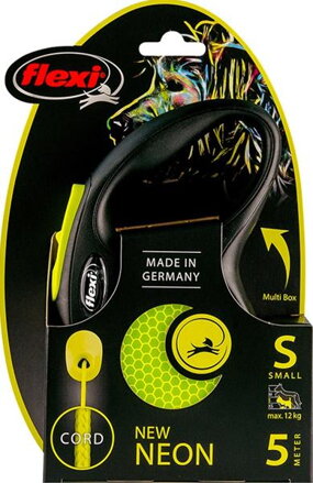 Vodítko Flexi New Neon M lanko 5 m žlté do 20 kg