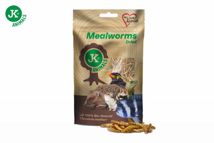 Sušenie múčne červy JK Dried Mealworms vo vrecku, 80 g, (Tenebrio Molitor)
