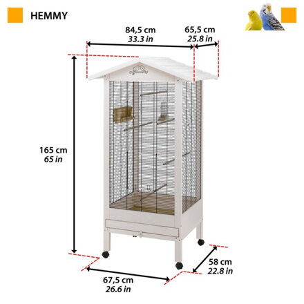 Ferplast HEMMY VOLIERA DREVENA 84,5 x 65,50 x 165 cm