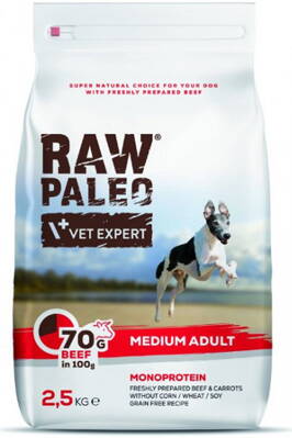VetExpert Raw Paleo adult medium beef 