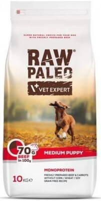 VetExpert Raw Paleo puppy medium beef 