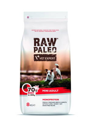 VetExpert Raw Paleo adult mini beef
