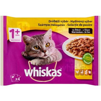 Whiskas Adult hydinový výber v želé 4 x 100 g