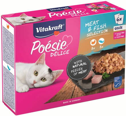 Vitakraft Poésie kapsičky multipack morka a ryba v želé 6 x 85g