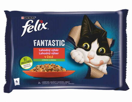 FELIX Fantastic 4x85g - kura s rajčinami/hovädzie s mrkvou