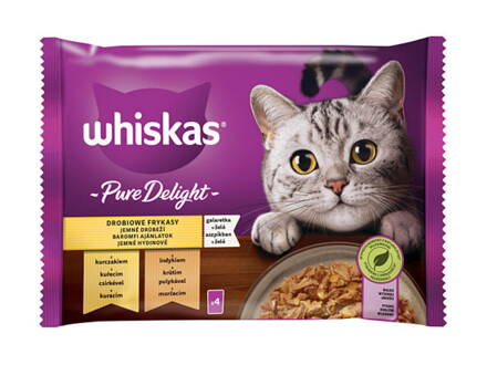 WHISKAS kapsička Pure Delight hydinový výber v želé 4x85g