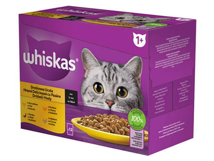 WHISKAS kapsička hydinový výber v šťave 12x85g