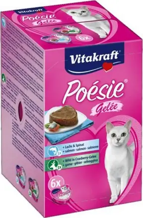 Vitakraft Poésie srdiečka Multipack v želé 6x85g