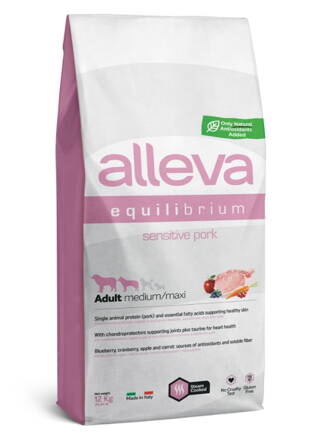 Alleva SP EQUILIBRIUM dog adult sensitive medium & maxi pork 