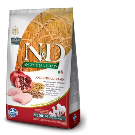 Farmina N&D dog AG adult medium & maxi, chicken, spelt, oats & pomegranate 