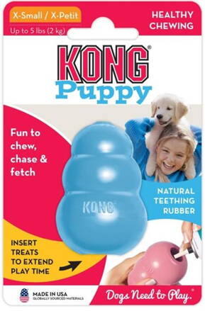 Hračka Kong Dog Puppy Granát modrý/ružový, guma prírodná