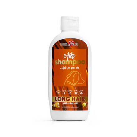 COBBYS PET AIKO LONG HAIR SHAMPOO WITH MINK OIL 250ml šampón pre psov s norkovým olejom