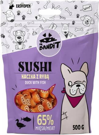 Pamlsok Mr. Bandit sushi duck with fish 500g